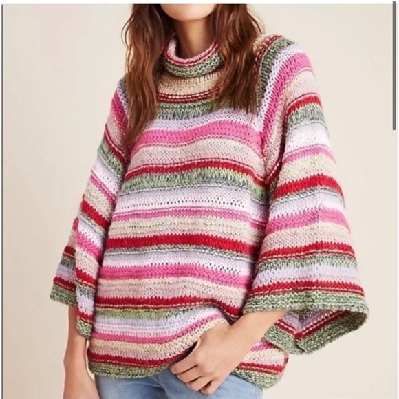 Anthropologie colourful striped knit sweater (M|L) - Picture 2 of 9